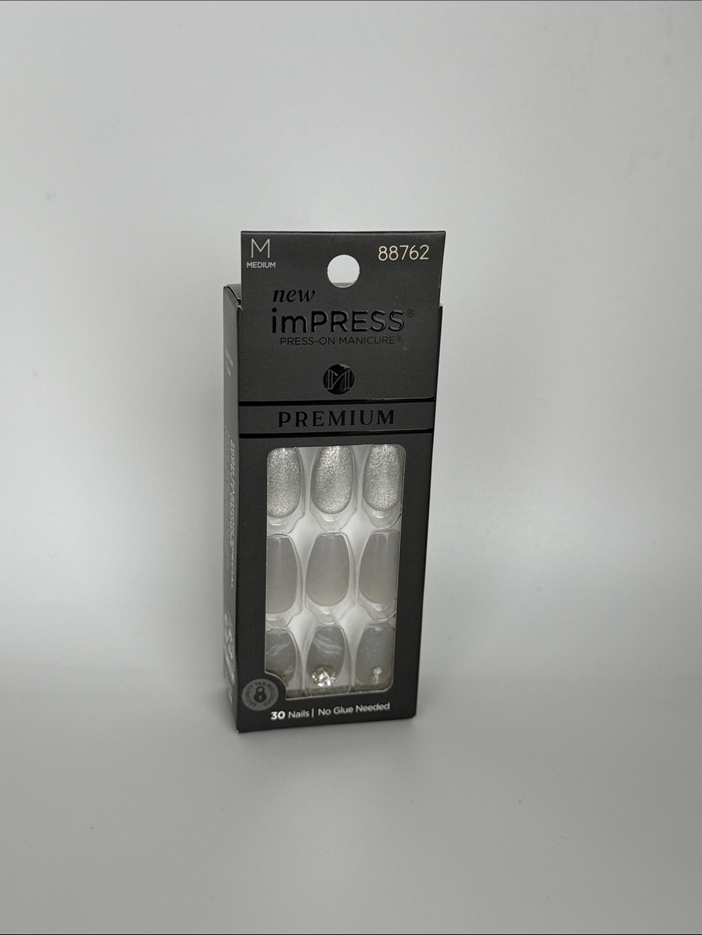 imPRESS Silver Glitter & Clear Press-On Manicure Nails - imPRESS Premium BNIB